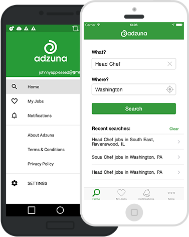 Adzuna app mockup